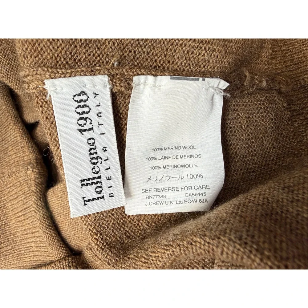 J.Crew Slim Italian Merino Wool V-Neck Sweater Mens Large Brown Tollegno 1900‎
